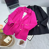 2023 Autumn Women Suit Jacket Plus Size Casual Clothing British Style Love Button Fashion Long Sleeve Blazer Curve Outwear