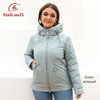 HaiLuoZi 2022 Spring Jacket Solid Color Plus Size Fashion Women Autumn Coat Casual Short Zipper Outwear Hooded Lady Parkas 7036