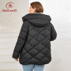 HaiLuoZi 2023 New Women's Winter Jackets Plus Size Short Warm Hooded Female Outwear Zip Up Quilted Stylish Coat Women 1170
