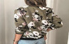 Casual Floral Printed Plus Size Bomber Jacket Autumn Elegant Zipper Coat Office Wear Slim Office Jackets Vintage Outwear 2023
