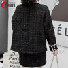 Plus Size Clothing French Vintage Fragrance Tweed Jacket Black Spring Coats 2023 Plaid Woolen Outwear Office Ladies Cardigan