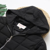 Plus size Womens Parka Casual Outwear Autumn Winter Large Size Cotton Coat Female Cotton Thickened Hooded Plaid Cotton Coat