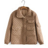 Plus size Quilted Down Cotton Jacket Parka Women 2022 Korean Fashion Thin Autumn Winter Coat Female Lapel Multi Pocket Outwear