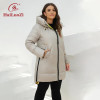 HaiLuoZi 2022 New Winter Women's Jacket Plus Size Pocket Thick Windproof Cotton Parka Warm Hooded Female Outwear Women Coat 87-2