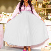 Plus Size Casual Elegant Solid Color Waistband High Waist Large Skirt Hem Medium Length Pleated Temperament Draped Skirt