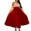 Plus Size Casual Elegant Solid Color Waistband High Waist Large Skirt Hem Medium Length Pleated Temperament Draped Skirt