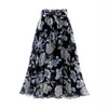 2023 Summer Print Floral Skirts For Women Casual Loose Elastic Waist Plus Size Skirt Belt A-line Chiffon Beach Saias Midi Femme