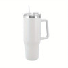 1pc 40oz 304 Stainless Steel Straw Water Bottle, Portable Leakproof Cup Tumbler For Outdoor Driving Sports
