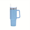1pc 40oz 304 Stainless Steel Straw Water Bottle, Portable Leakproof Cup Tumbler For Outdoor Driving Sports