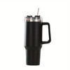 1pc 40oz 304 Stainless Steel Straw Water Bottle, Portable Leakproof Cup Tumbler For Outdoor Driving Sports