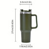 1pc 40oz 304 Stainless Steel Straw Water Bottle, Portable Leakproof Cup Tumbler For Outdoor Driving Sports