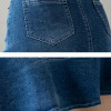 DFRCAEG 2023 Summer Denim Skirt For Women High Waistb Ruffles Midi Mermaid Blue Jeans Skirts Korean Casual Plus Size Jupe Femme