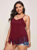 Finjani Plus Size Women's Cami Slip Shoulder Fringe Hem Cami Cover Up Casual Clothing For Summer New