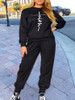 Sets Outifits 2023 New Plus Size Geometric Print Colorblock Sweatshirt & Drawstring Sweatpants Set Of Two Fashion Casual Pieces
