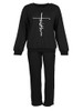 Sets Outifits 2023 New Plus Size Geometric Print Colorblock Sweatshirt & Drawstring Sweatpants Set Of Two Fashion Casual Pieces