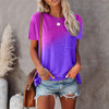 Plus Size Oversized Womens Summer Tie Dye Tops T-shirt Ladies Happy Holiday Short Sleeve Casual Loose Blouse Tee For Female 2023