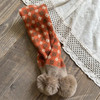 deer jonmi Korean Style New Winter Children Plaid Printed Scarves Pompon Patchwork Toddlers Kids Knitted Warm Shawl