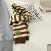 Winter Kids Knitted Scarf Cute Stripes Plaid Print Bear Neckerchief for Boy Girl Korean Cartoon Warm Children Scarves