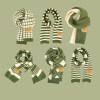 Christmas Scarf 2023 New Green Scarf Autumn Winter Knitted Children's Scarf Plaid Warm Versatile Shawl Boys Girls 140x20cm 1-8y