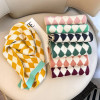deer jonmi Korean Style New Autumn Winter Children Rhombus Plaid Scarves Patchwork Toddlers Kids Knitted Warm Shawl