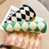 deer jonmi Korean Style New Autumn Winter Children Rhombus Plaid Scarves Patchwork Toddlers Kids Knitted Warm Shawl