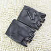 1 Pair Motor Punk Gloves Unisex Black PU Leather Fingerless Gloves Black Female Half Finger Guantes Hot Driving Women Men Sports