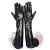 Adult Sexy Long Black Latex Gloves Metallic Wet Look Faux Leather Gloves Clubwear Dance Catsuit Cosplay Accessory Mittens