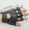 1 Pair Motor Punk Gloves Unisex Black PU Leather Fingerless Gloves Black Female Half Finger Driving Women Men Sports Guantes Hot