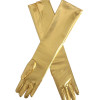 Gold Silver Wet Look Fake Leather Metallic Gloves Evening Party Performance Mittens Women Sexy Elbow Length Long Latex Gloves