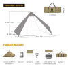 OneTigris CONIFER T/C Chimney Tent 1-2 persons Pyramid/Teepee Hot Tent With Tent Poles Snow Skirts for Camping & Bushcrafting