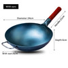 32/34/38cm Iron Wok Traditional Handmade Iron Pot Wooden Handle Kitchen Wok for Gas Cooker Pan Cookware