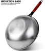 Chinese Wok Uncoated non-stick 34cm Wok Steak and Egg Frying Pan Removable Wooden Handle Dishwasher Completely Kitchen Cookware Chinese Wok Uncoated non-stick 34cm Wok Steak and Egg Frying Pan Removable Wooden Handle Dishwasher Completely Kitchen Cookware