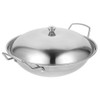 Reusable Thickened Household Multi-function Wok Pan Stainless Steel Wok With Lid for Cooking