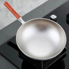 Pure Titanium Wok Non-stick Kitchen Cookware Uncoated Frying Pan Household Round Bottom Pot Gas Cooker