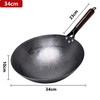 Iron Wok,Traditional Non-coating Woks Hand forged With Detachable Wood Handle Kitchen Pan Kitchen Gas Pot Cookware