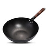 32cm Iron Wok Traditional High Quality Carbon Steel Wok Non-stick Woks Pan with Wood lid Kitchen Cookware for All Stoves