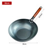 Flat Bottom Wok Pan 13.5" Woks and Stir Fry Pans Blue iron Cookware Traditional Chinese Cookware for Electric Induction Cooktops