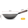 Konco Household Iron Wok,Hand Forging Iron Pan Wooden Handle Pure Iron No Coating Non-stick Wok Pot Gas Cooker