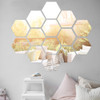 24/1Pcs Mini Mirror Wall Stickers Acrylic Self Adhesive Removable Hexagon Wall Decals For DIY Living Room Bedroom Home Decor