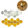 12/6pcs 3D Mirror Wall Stickers Hexagon Shape Acrylic Removable Wall Sticker Decal DIY Home Decoration Art Mirror Ornaments