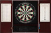 Metropolitan Solid Wood Cabinet & Sisal/Bristle Dartboard Ready-to-Play Bundle with Steel-Tip Darts, Integrated Storage, Dry