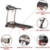 Sunny Health & Fitness Premium Folding Incline Treadmill with Pulse Sensors, One-Touch Speed Buttons, Shock Absorbtion