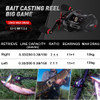 JOHNCOO Fishing reel MT200 Bait Casting Reel Big Game 13kg Max Drag jigging Fishing Reel 11+1 BB 7.1:1 Baitcasting reel
