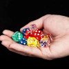 10pcs Standard 14mm Transparent Game Dice, 6-sided Colored Game Dice, Suitable For Children And Adults Playing Games