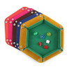 Creative Foldable Dice Tray Box PU Leather Folding Hexagon Coin Square Tray Dice Game Key Coin candy jewelry Storage Box