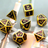 Haxtec Metal Glitter DND Dice Set D&D Gold Black Red Polyhedral Dice Roleplaying Games RPG Dice