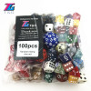 100Pcs Dice Random Polyhedral Plastic Fun Color Style Enjoy Leisure Time/Holiday Party Game Entertainment