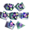 MINI PLANET Layered Dice With Stickers Christmas DND Dice Sets Handmade Polyhedral Resin Dice D&D RPG Board Games 7pcs/set