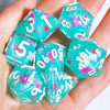 MINI PLANET New Design Layered Stickers Dice DND Dice Set Polyhedral Resin Dice Box Sets D&D For RPG Board Games 7pcs/set Custom