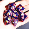 MINI PLANET New Design Layered Stickers Dice DND Dice Set Polyhedral Resin Dice Box Sets D&D For RPG Board Games 7pcs/set Custom